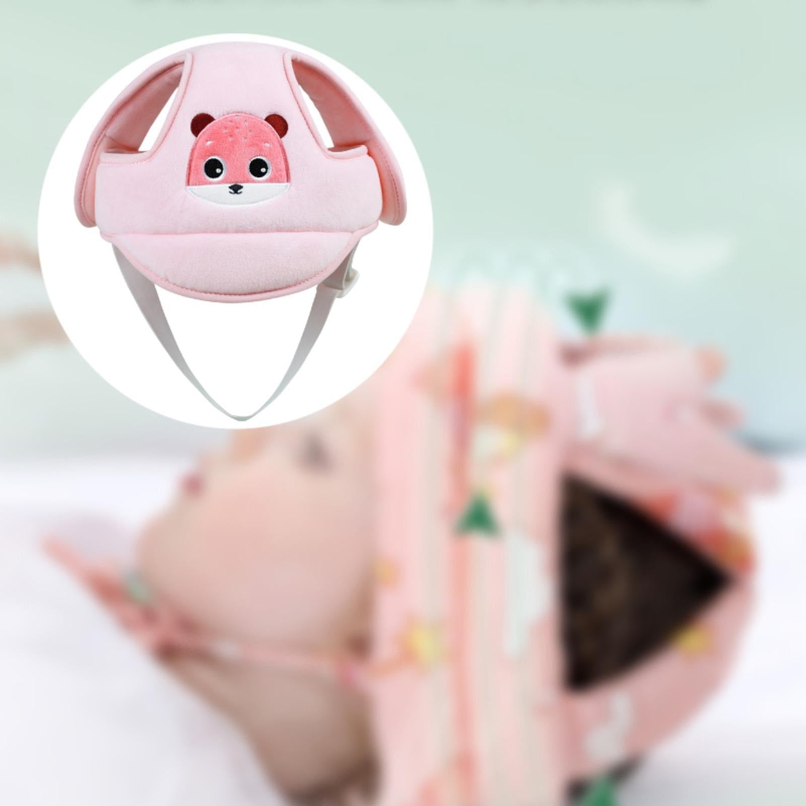 Cartoon Helmet Hat No Bumps Comfortable Head Guard for Infant Boys Girls Kids pink