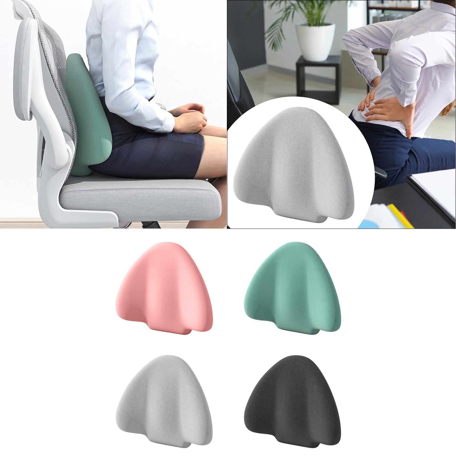 Lumbar Support Pillow Back Support Pillow for Plane Office Desk Chair Adults Pink