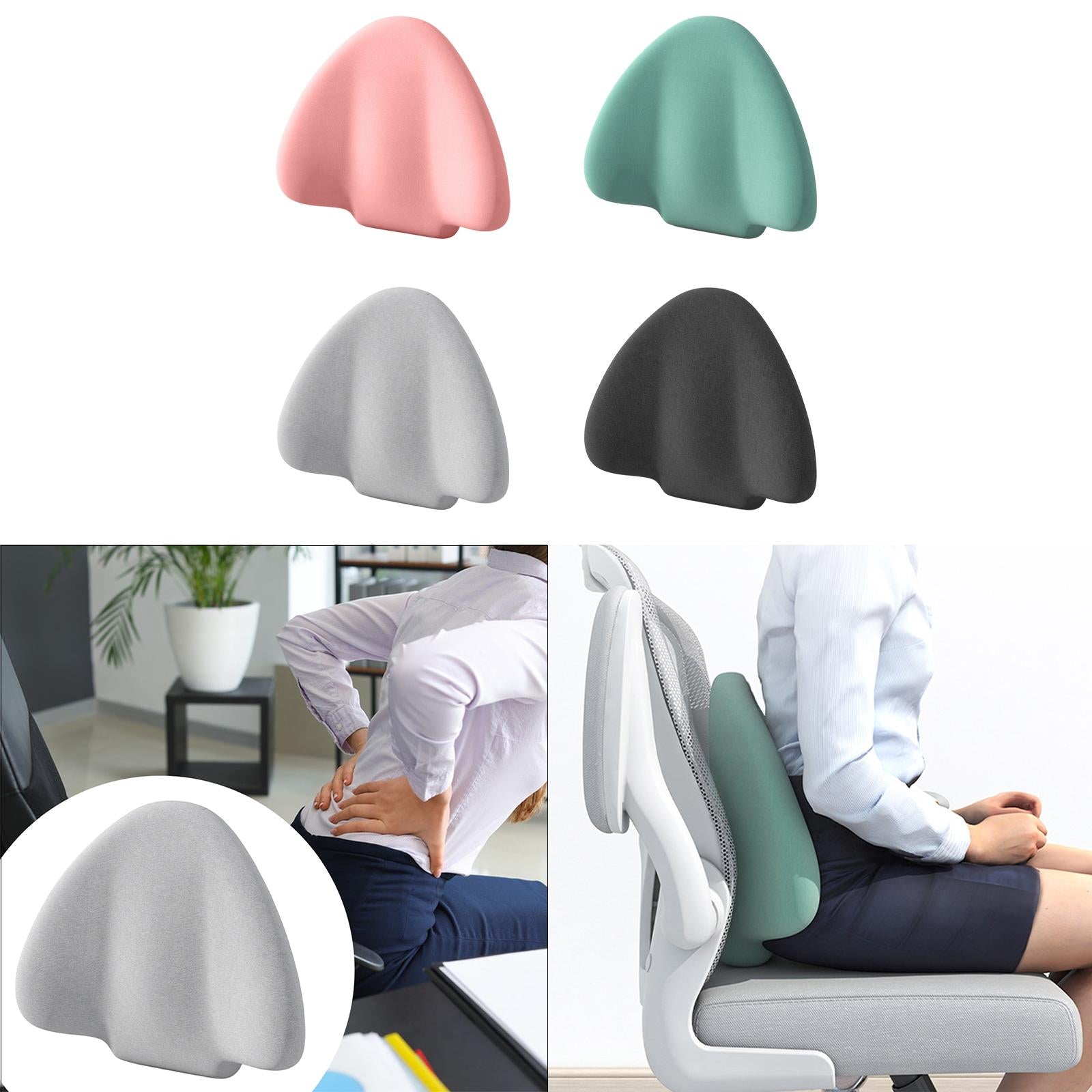 Lumbar Support Pillow Back Support Pillow for Plane Office Desk Chair Adults Pink