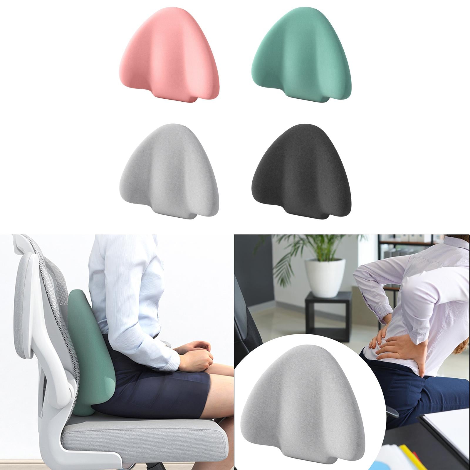 Lumbar Support Pillow Back Support Pillow for Plane Office Desk Chair Adults Pink