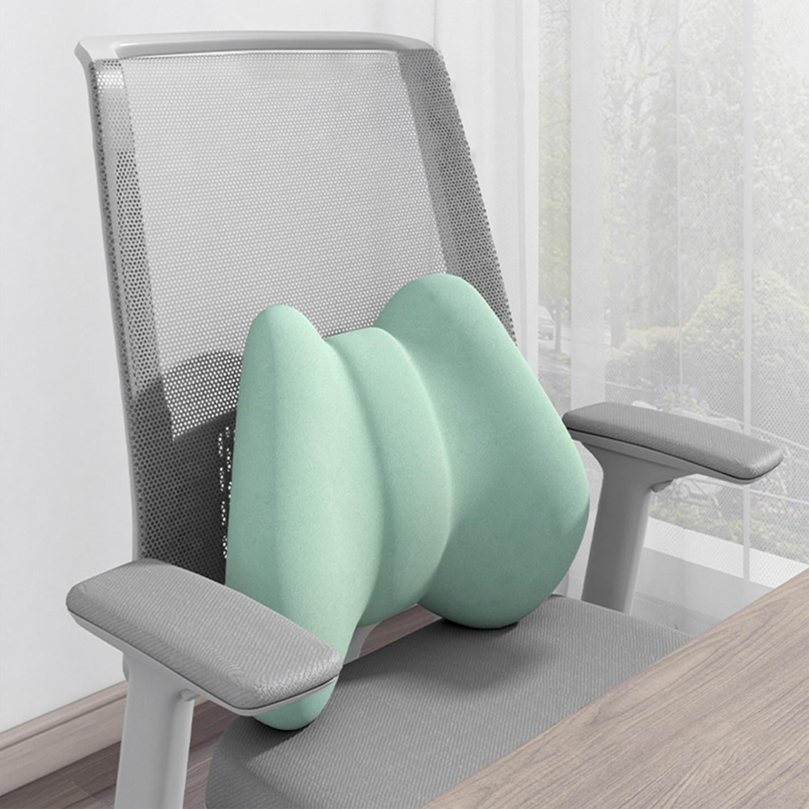 Back Pad Lumbar Support Pillows Cushion for Plane Car Seat Office Desk Chair Pink