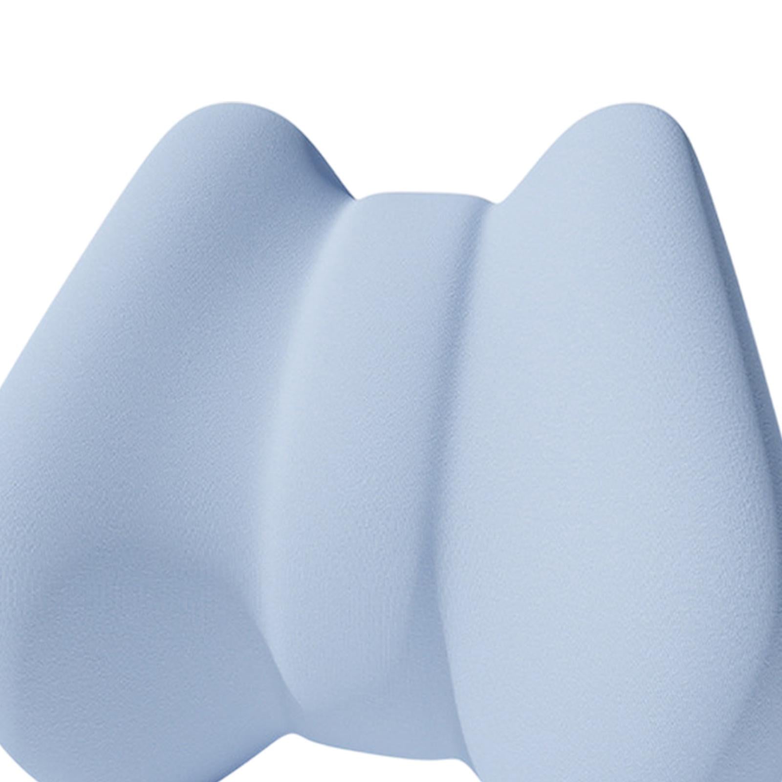 Back Pad Lumbar Support Pillows Cushion for Plane Car Seat Office Desk Chair Blue