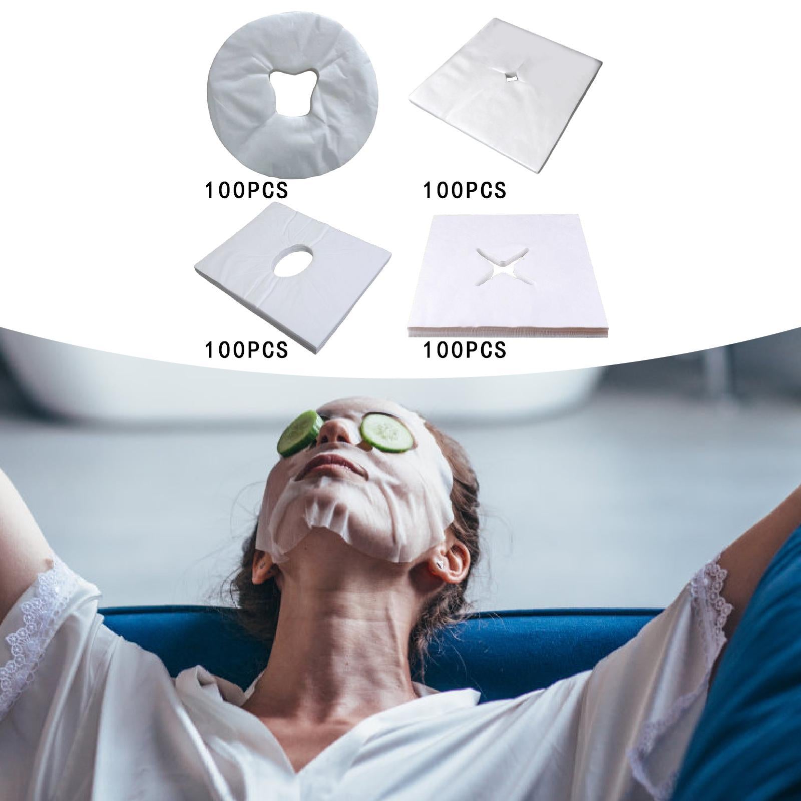 100Pcs Disposable Face Cradle Covers for SPA Rooms Massage Therapists Hotels Round 29.5x29.5cm