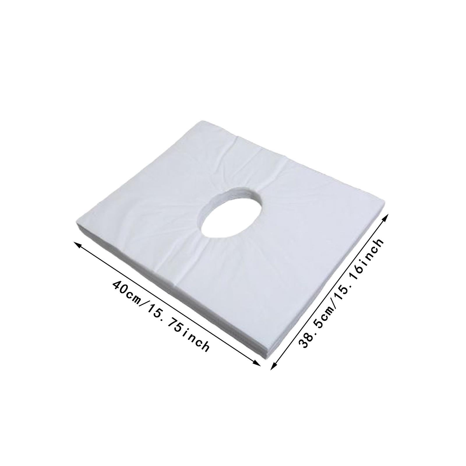 100Pcs Disposable Face Cradle Covers for SPA Rooms Massage Therapists Hotels Oval Hole 40x38.5cm