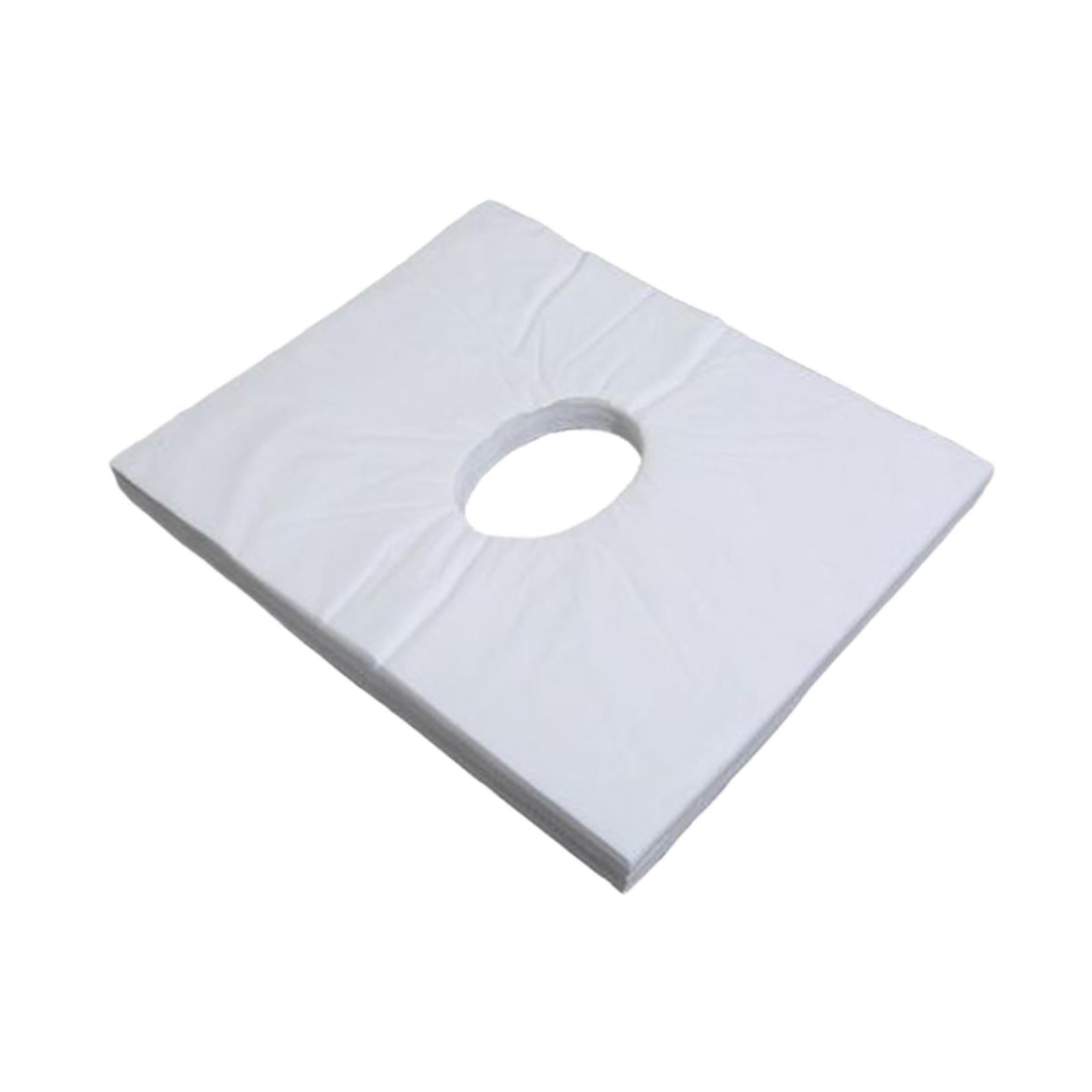 100Pcs Disposable Face Cradle Covers for SPA Rooms Massage Therapists Hotels Oval Hole 40x38.5cm