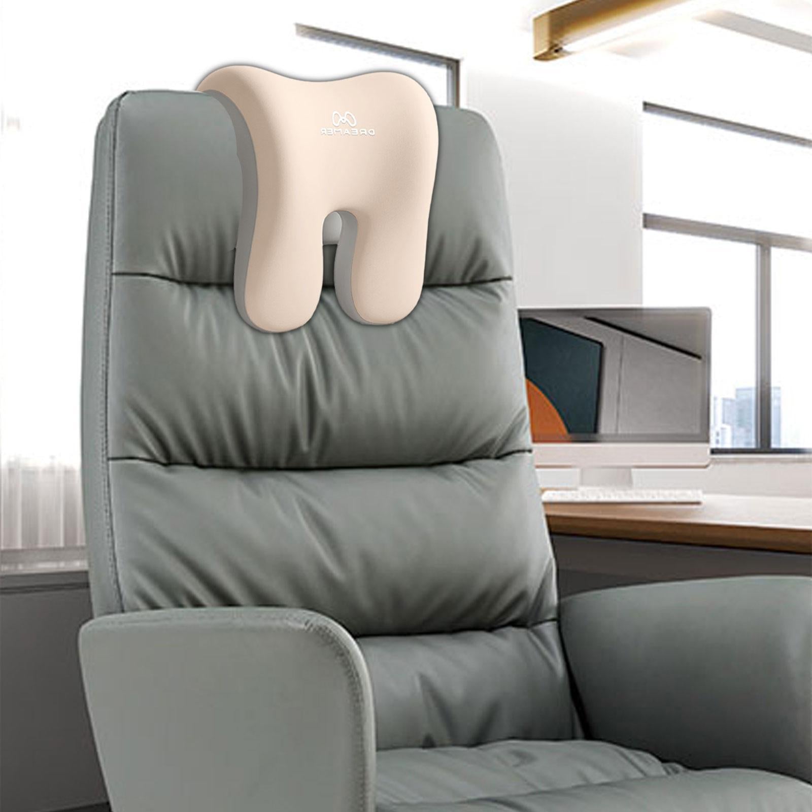 Office Chair Neck Support Removable Multifunctional Lightweight Head Support Beige Gray