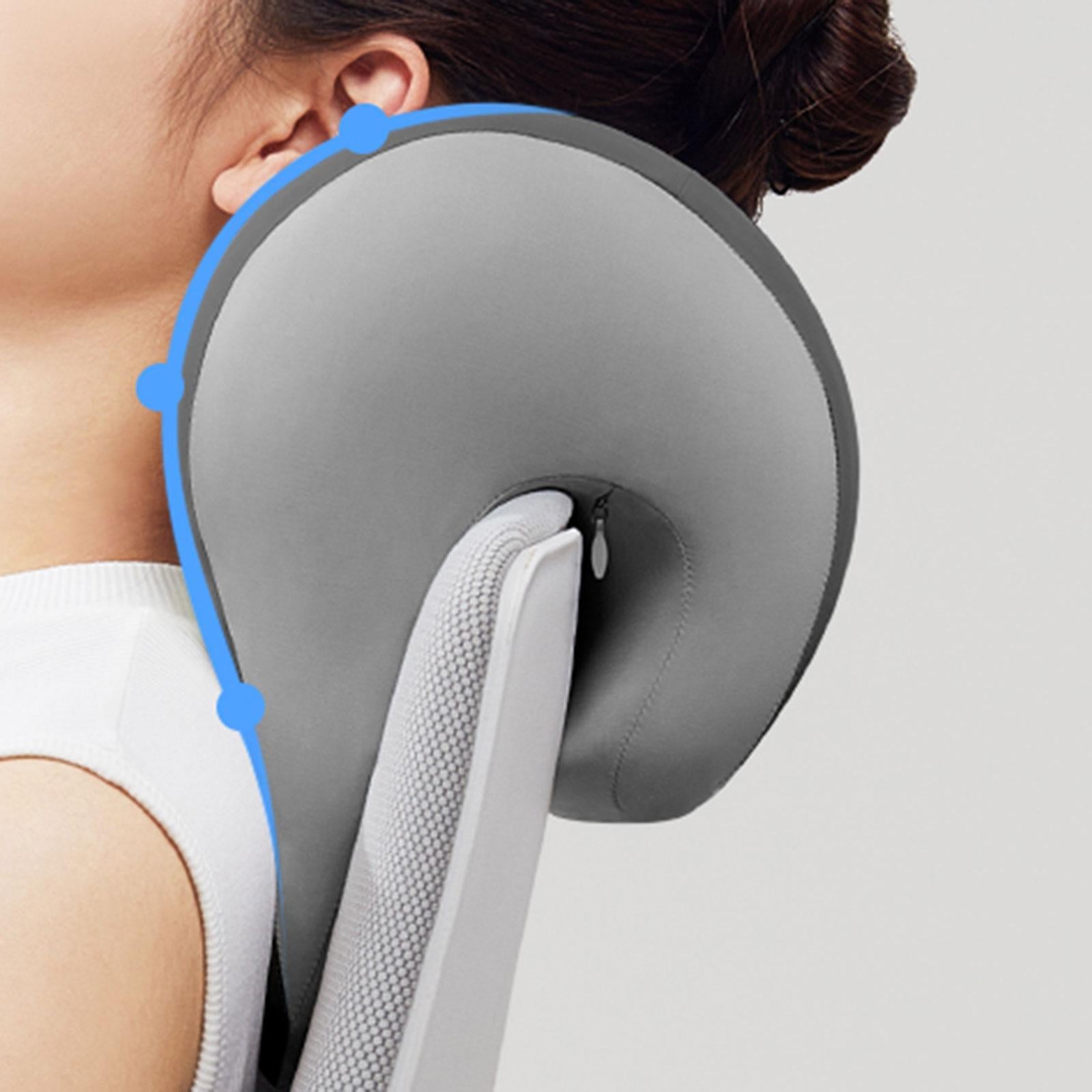 Office Chair Neck Support Comfortable Breathable Fabric Cover Napping Pillow Gray Mixed Color