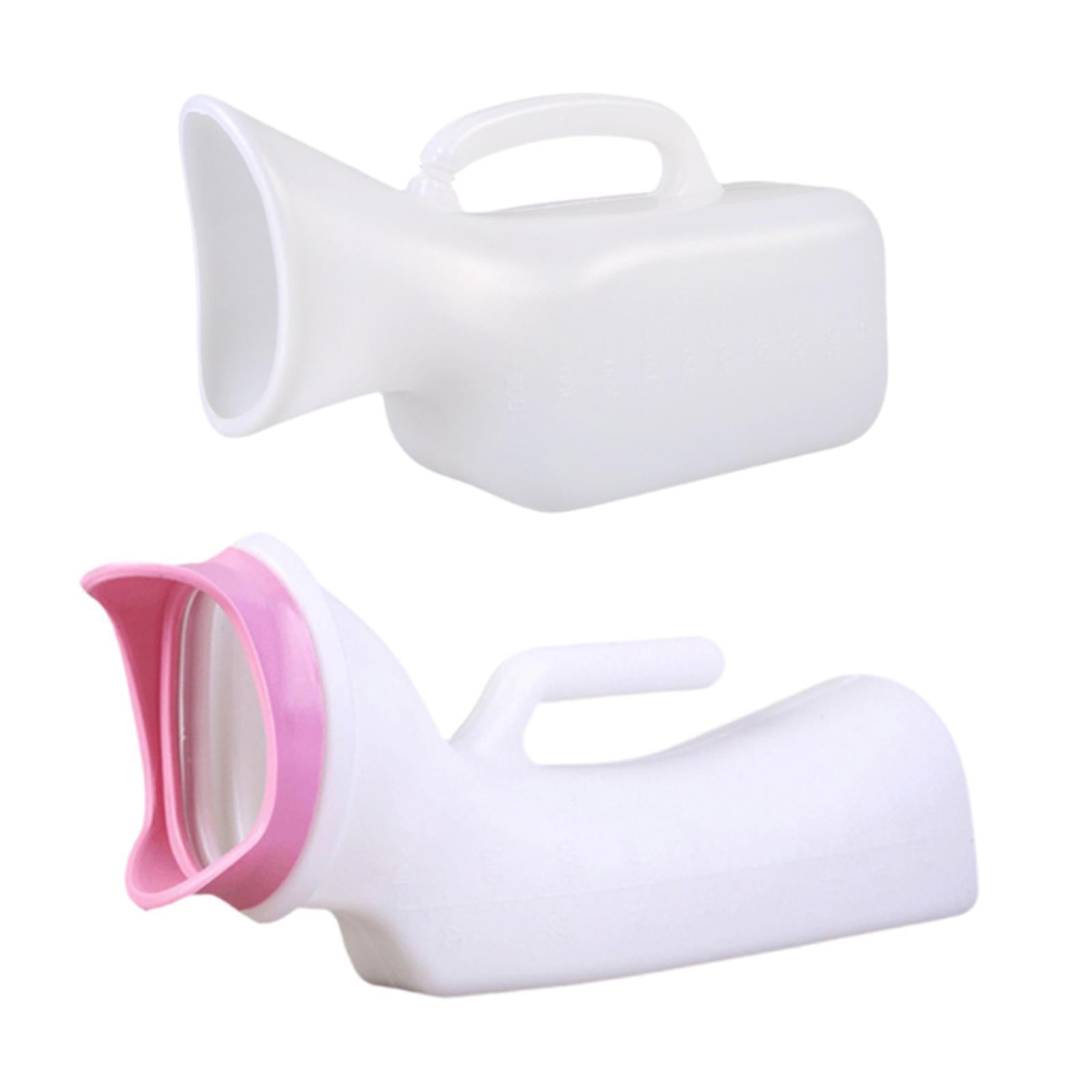 Female Urine Bottle Reusable Practical Pee Funnel for Car Travel The Elderly 15x7.5x8cm White