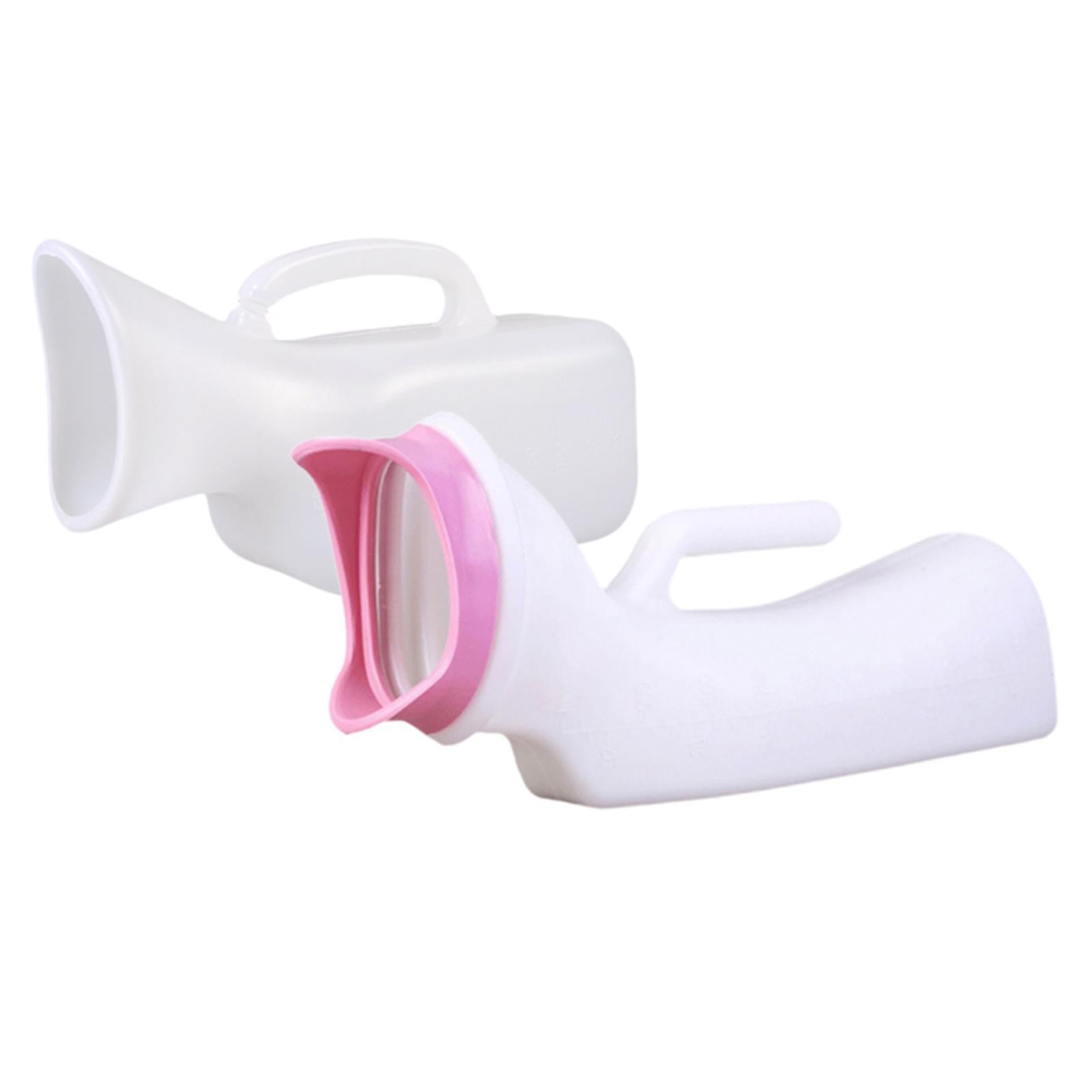 Female Urine Bottle Reusable Practical Pee Funnel for Car Travel The Elderly 15x7.5x8cm White