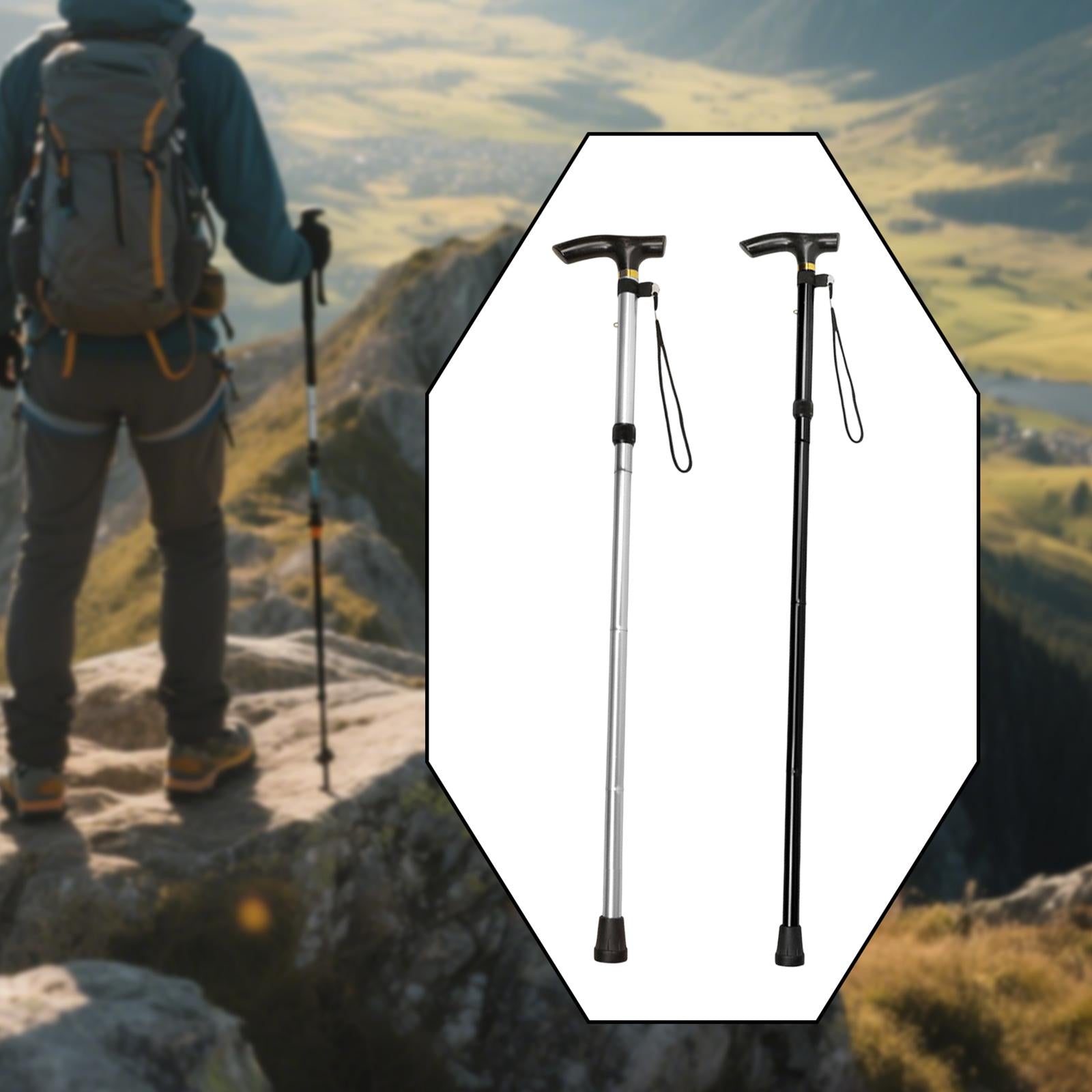 Trekking Stick Lightweight Standard Crutch for Mountaineering Travel Outdoor silver