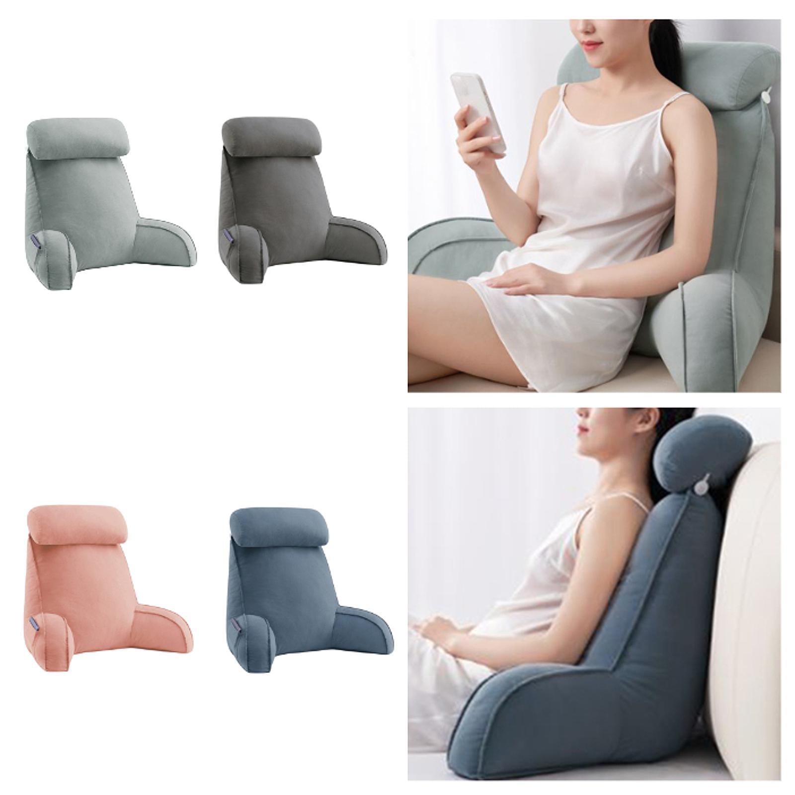 Reading Pillow for Sitting in Bed Breathable for Watching TV Resting Reading Light Gray