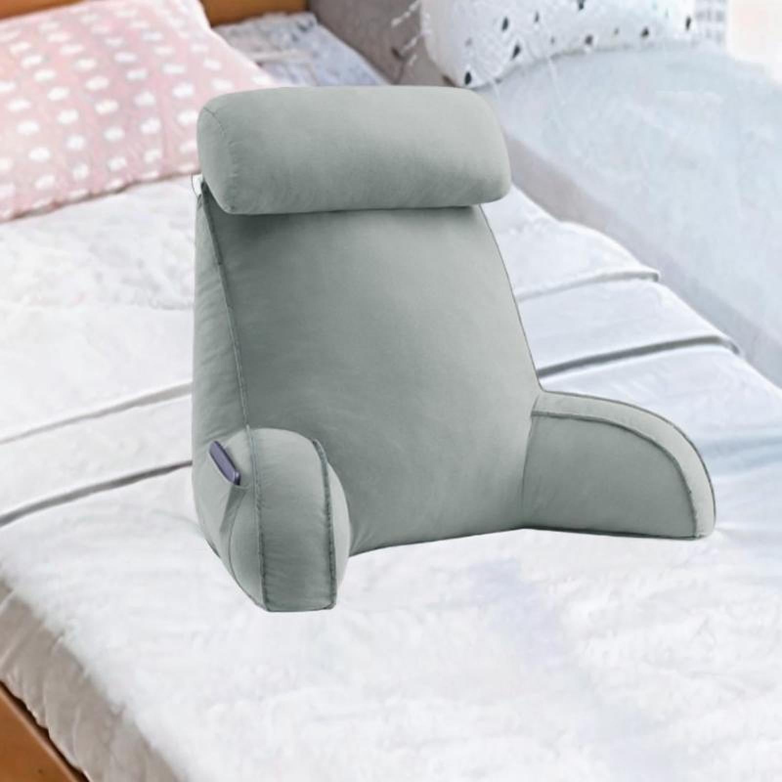 Reading Pillow for Sitting in Bed Breathable for Watching TV Resting Reading Light Gray