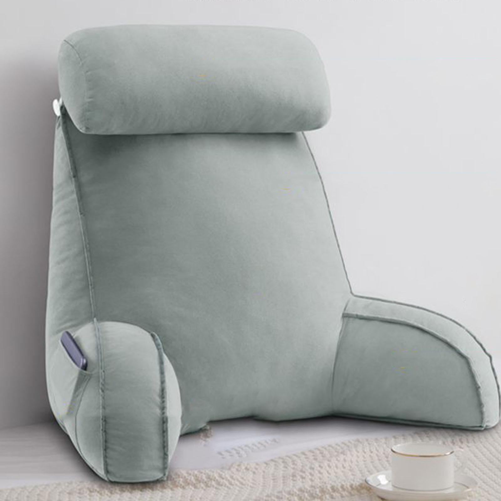 Reading Pillow for Sitting in Bed Breathable for Watching TV Resting Reading Light Gray