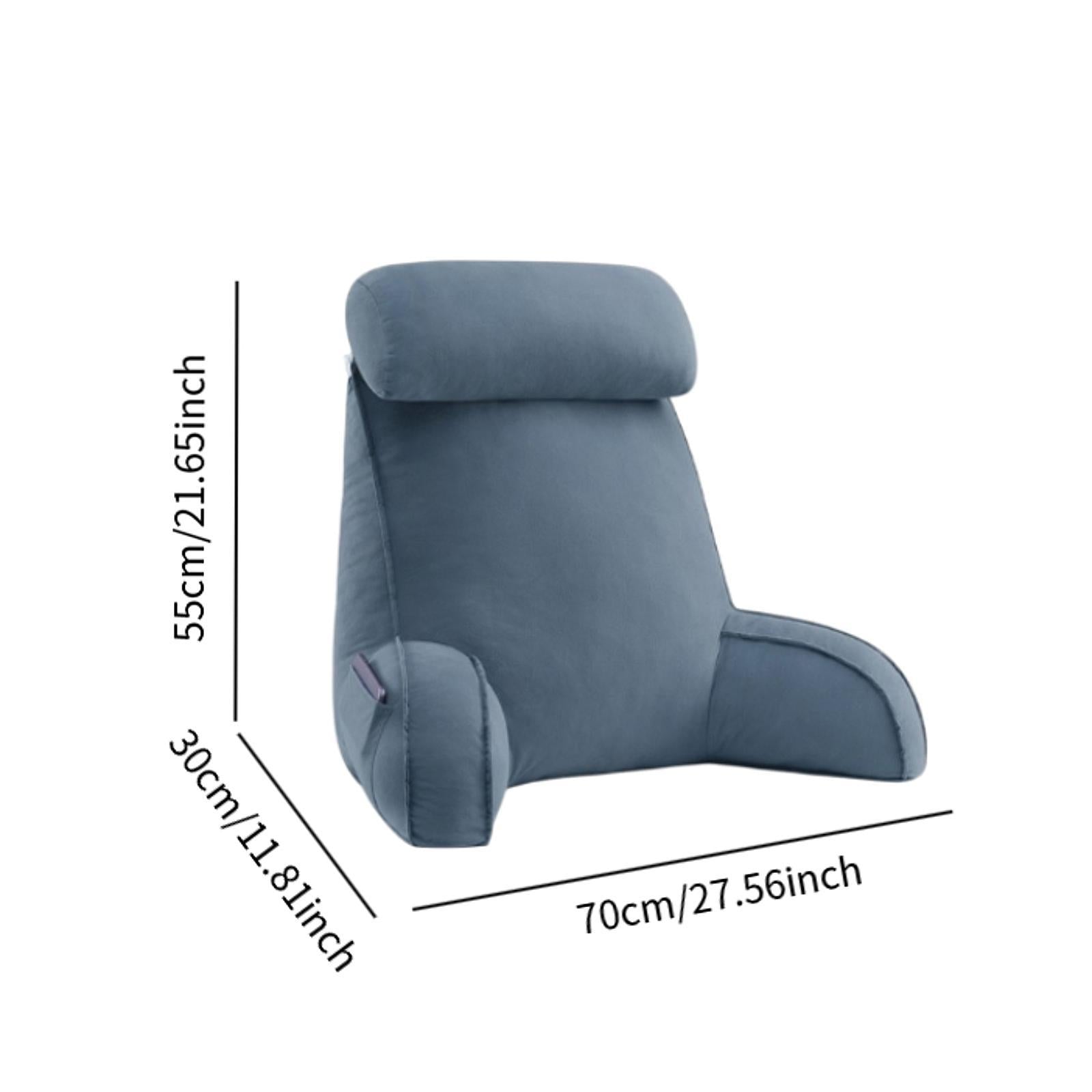 Reading Pillow for Sitting in Bed Breathable for Watching TV Resting Reading Blue