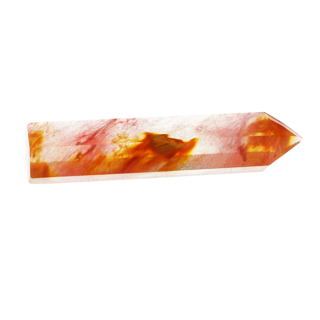 1pc Natural Crystal Melting Stone Six Edges Point Stone Decor Ornament 7-9cm