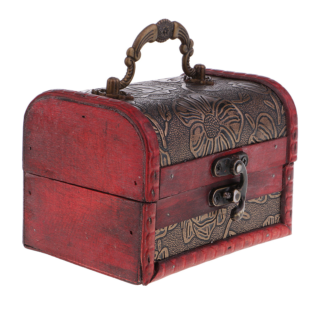 Vintage Metal Lock Jewelry Treasure Chest Vintage Jewelry Storage box12x8cm