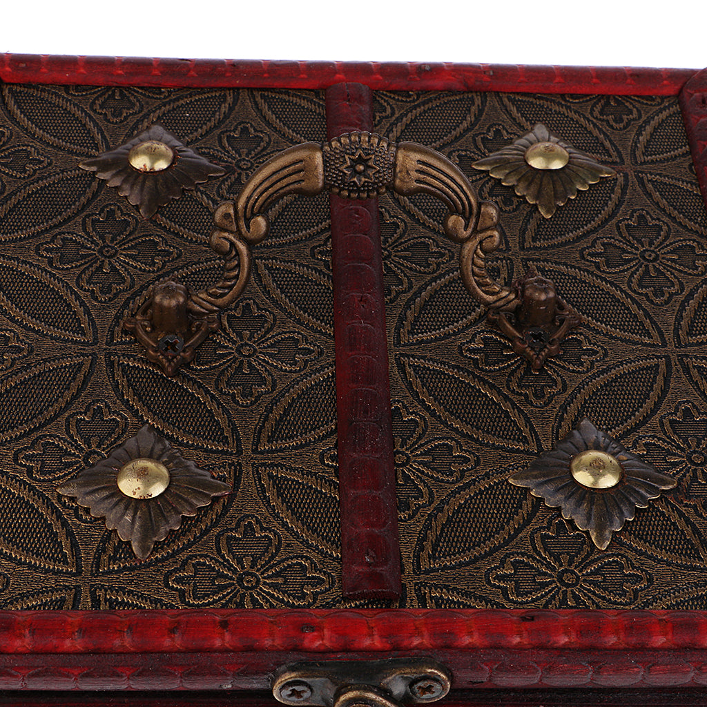 Chinese Retro Vintage Style Wooden Jewelry Box Organizer Storage with Handle