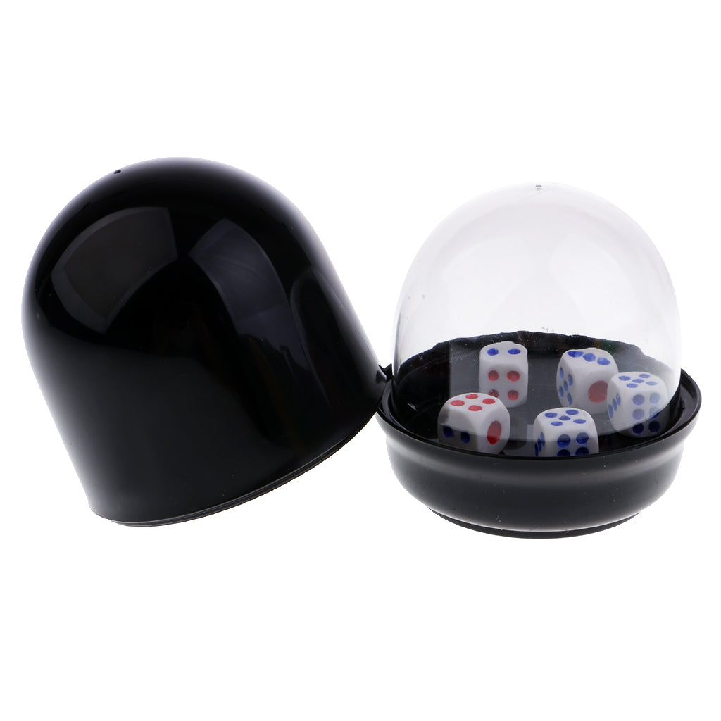 KTV Bar Casino Game Dice Cup with 5PCS Dices for Dungeons and Dragons Black