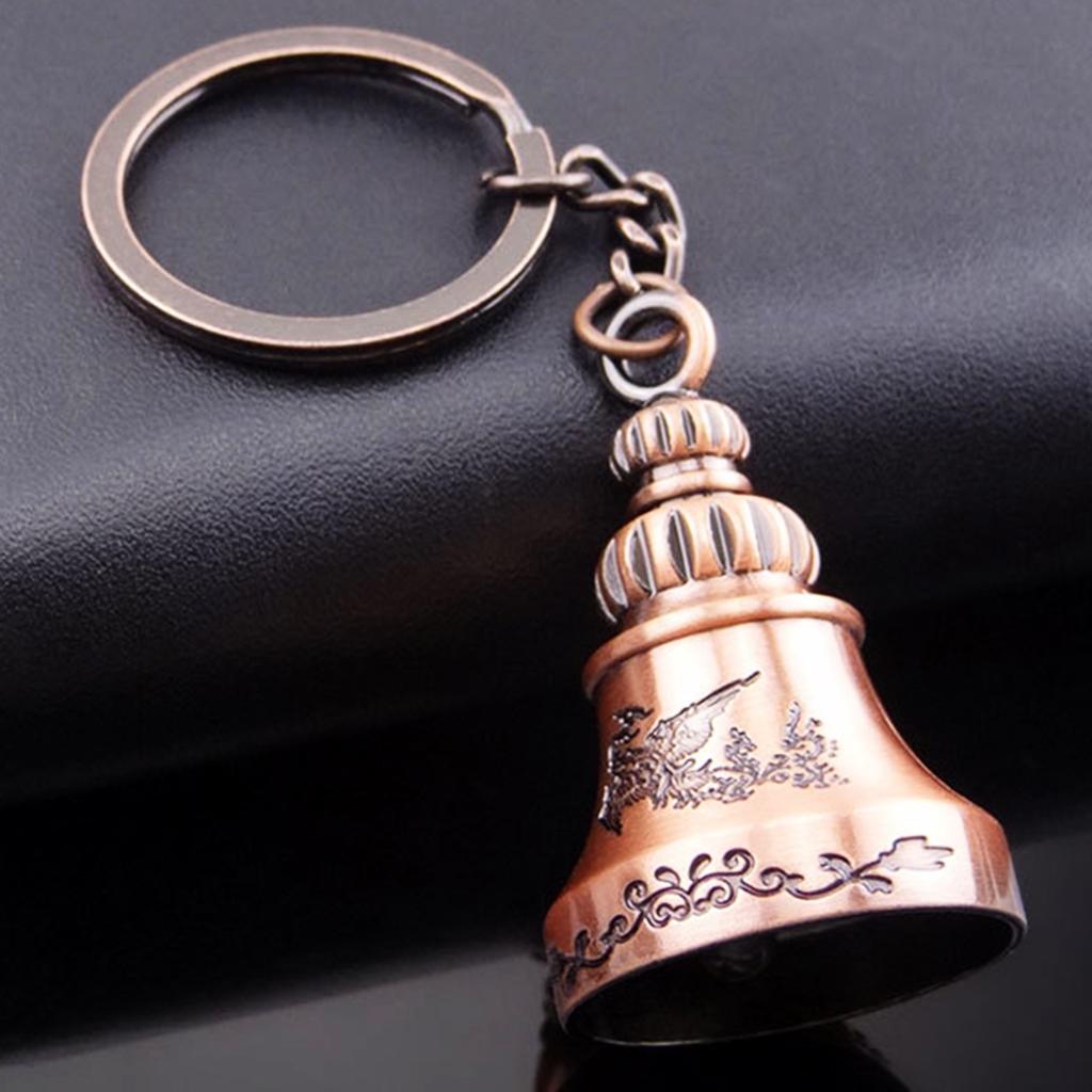 Antique Copper Plated Keychain Small Jingle Bell Car Key Ring Creative Gifts