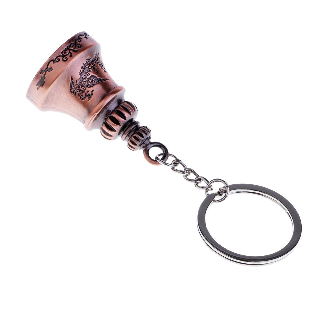 Antique Copper Plated Keychain Small Jingle Bell Car Key Ring Creative Gifts