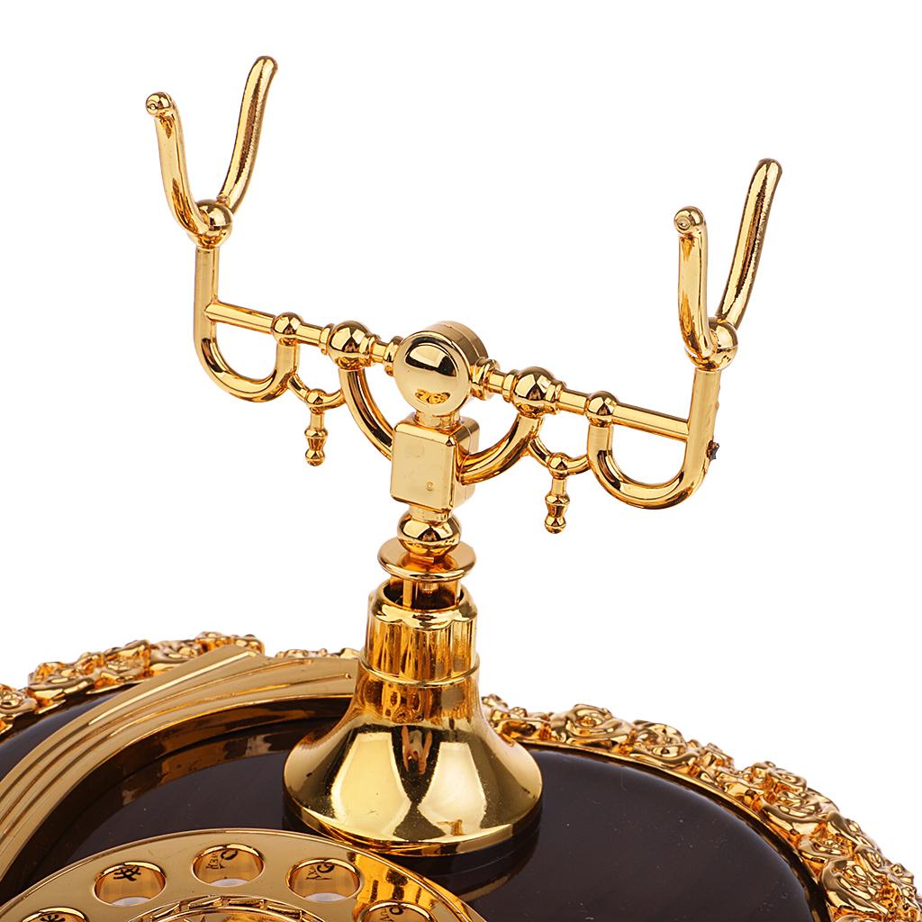 Classical Telephone Figurine Music Box Desktop Jewelry Box for Wedding Decor