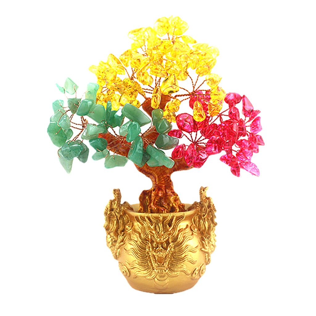 Crystal Money Tree Bring Wealth Luck Home Decor Birthday Gift 18cm A