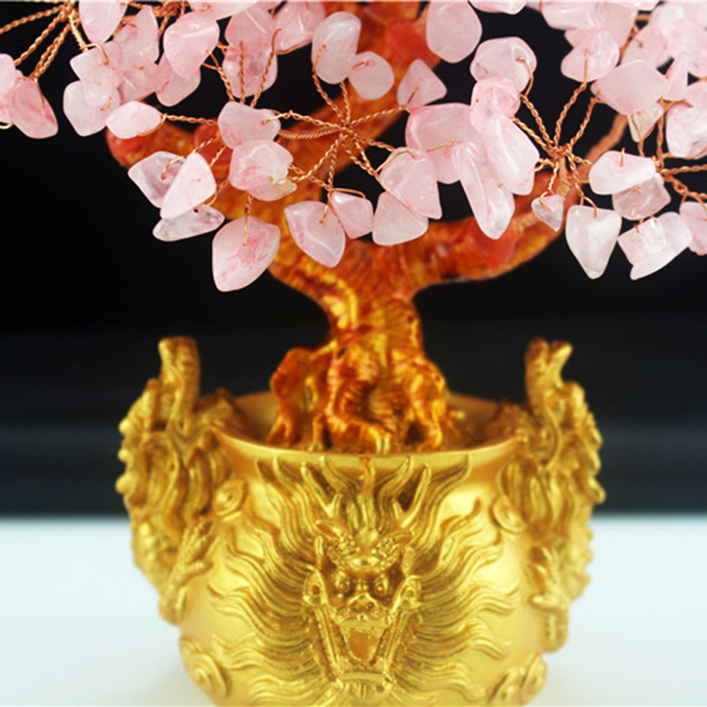 Crystal Money Tree Bring Wealth Luck Home Decor Birthday Gift 18cm Pink