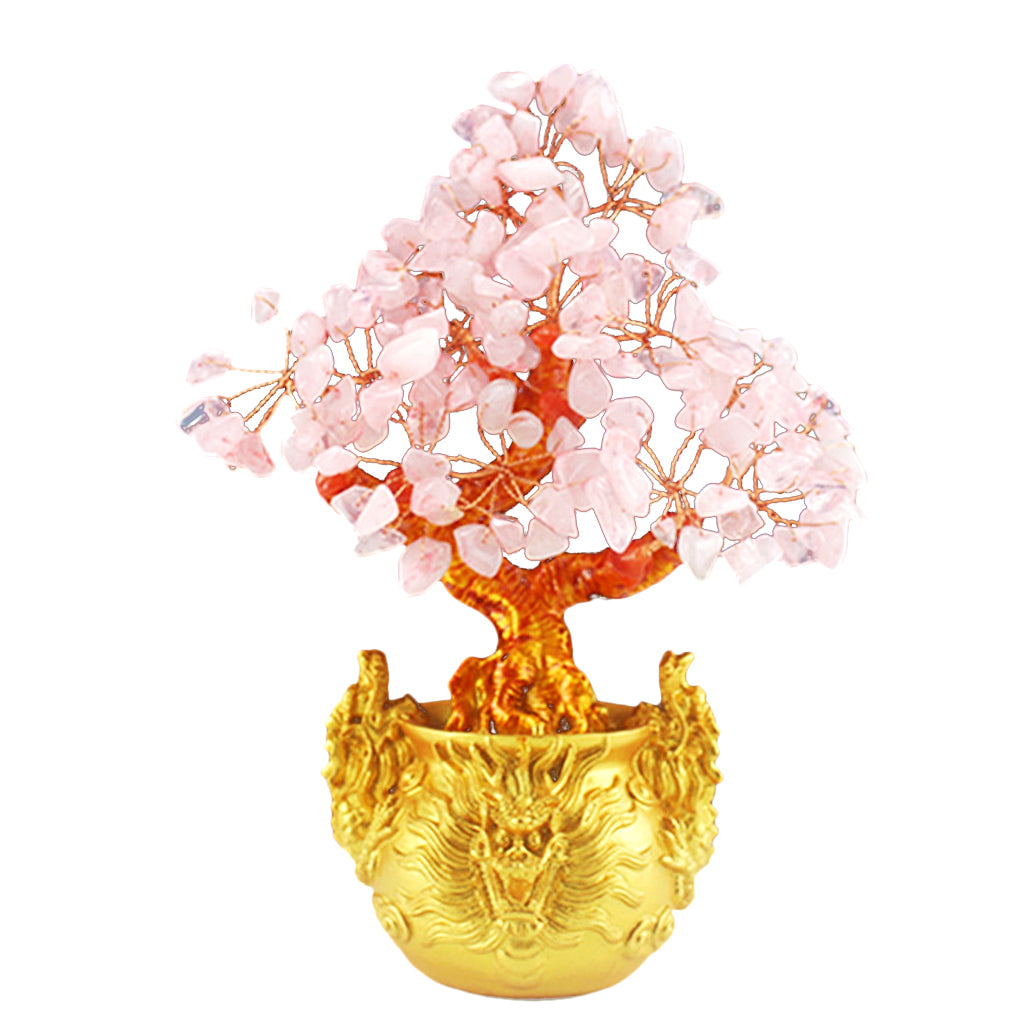 Crystal Money Tree Bring Wealth Luck Home Decor Birthday Gift 18cm Pink