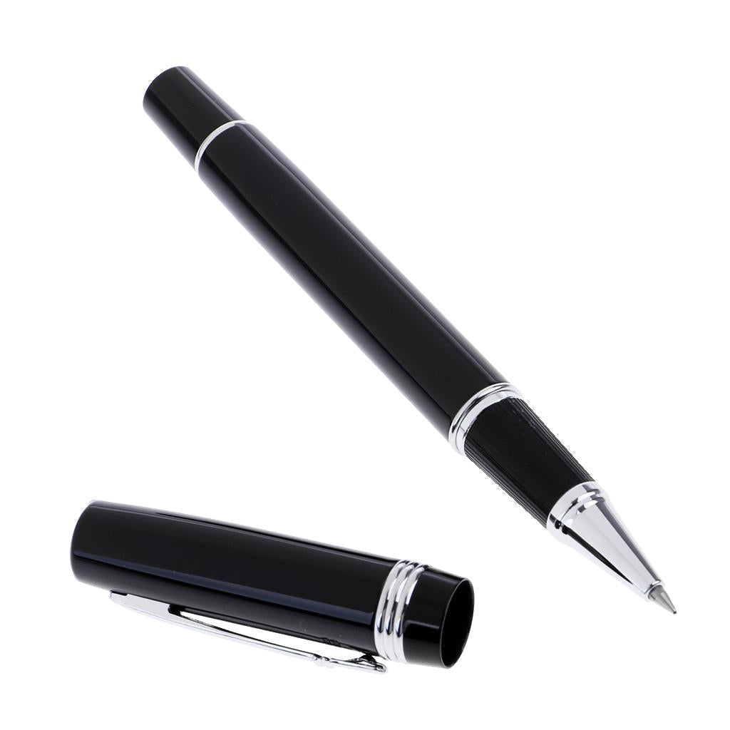 Black Stainless steel Business Medium Rollerball Pens