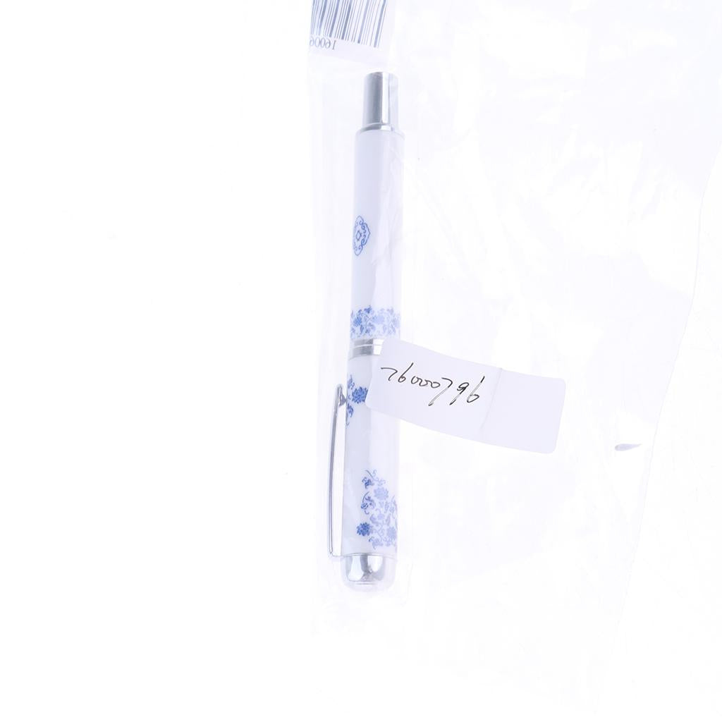 Ceramics Rollpoint Pen Chinese Elements Business Pen Tool Gift Blue flowwer