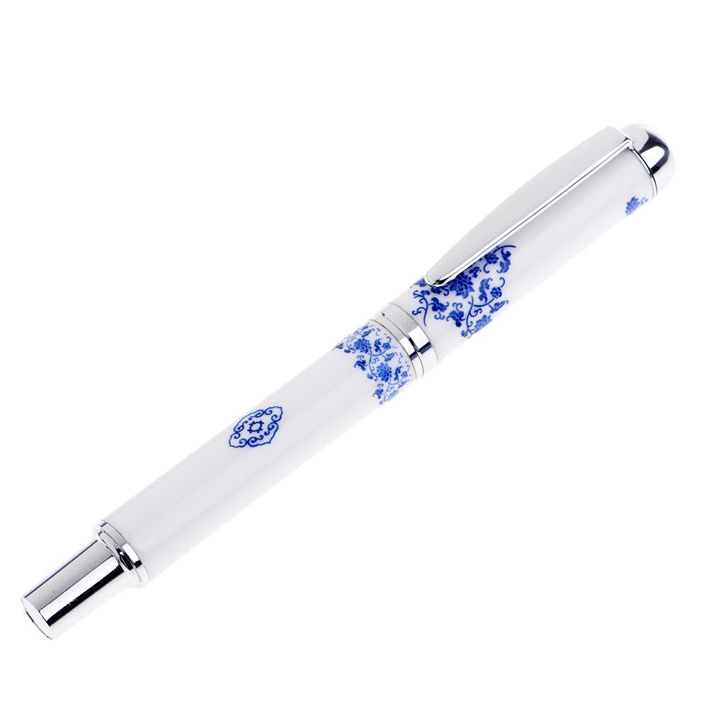 Ceramics Rollpoint Pen Chinese Elements Business Pen Tool Gift Blue flowwer