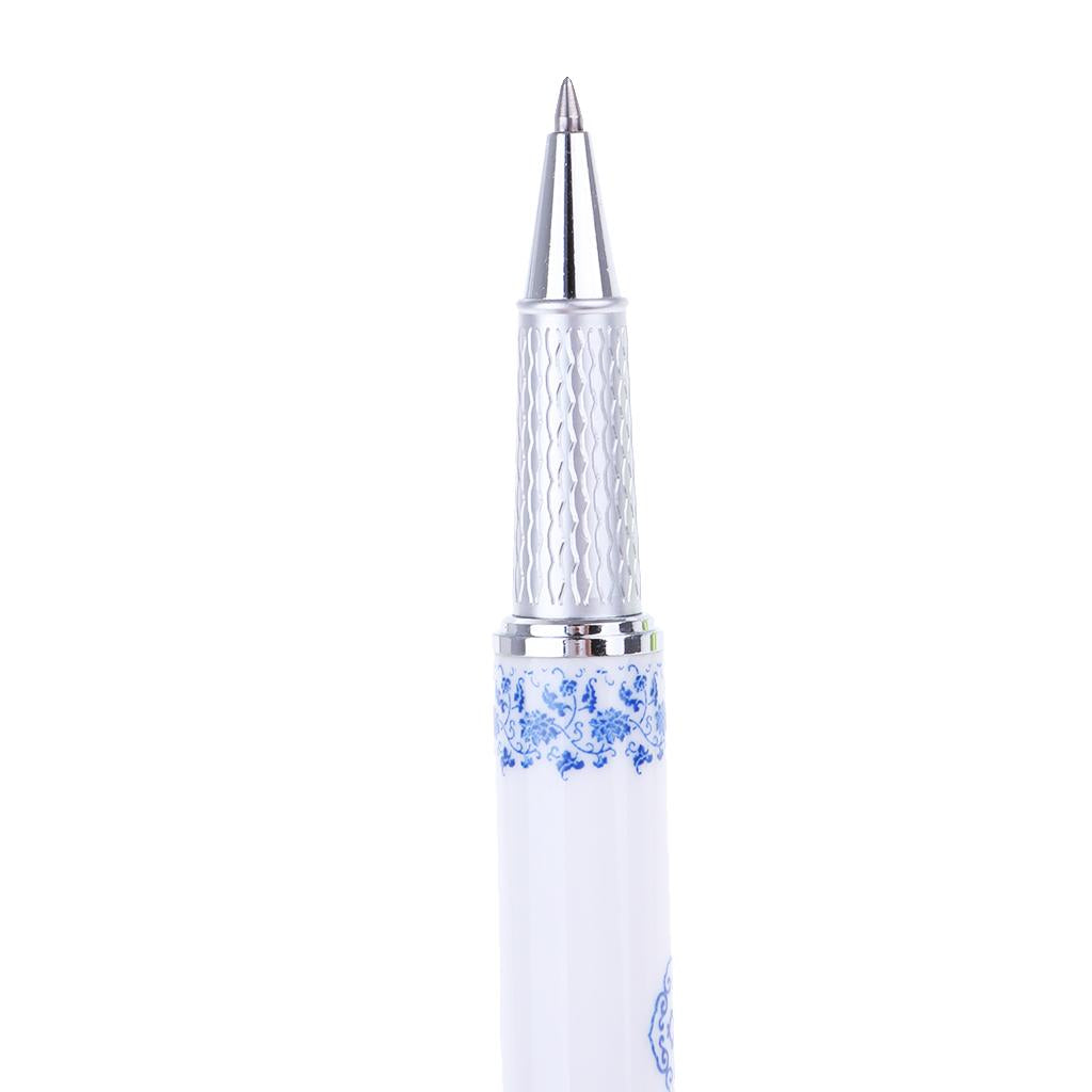Ceramics Rollpoint Pen Chinese Elements Business Pen Tool Gift Blue flowwer