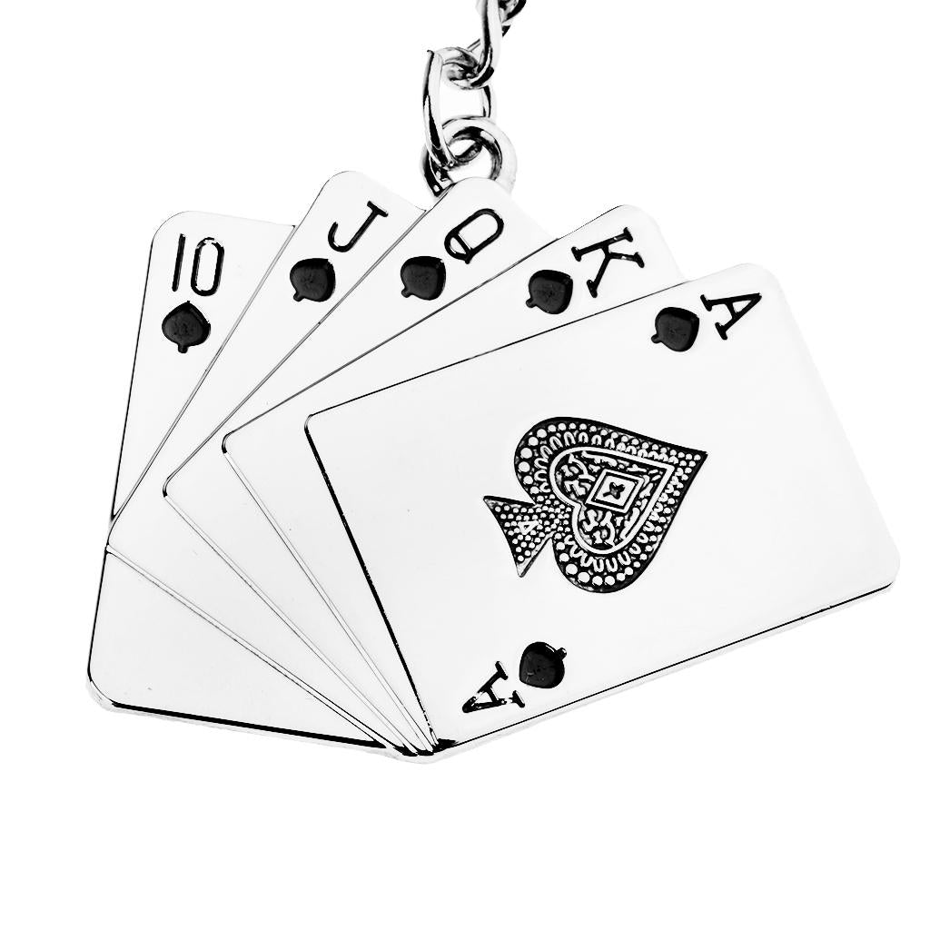 Car Keychain Auto Motorcycle Metal Poker Key Chain Bag Pendant Red