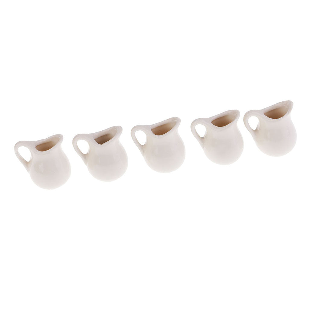 Micro Landscape Mini Vase Doll House Ceramics Decor Vase Set Milk White