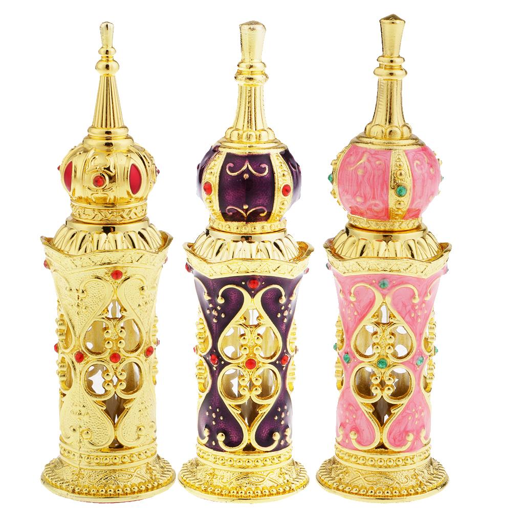 Antiqued Metal Perfume Bottle Essential Oils Bottle Perfume Bottle Gold