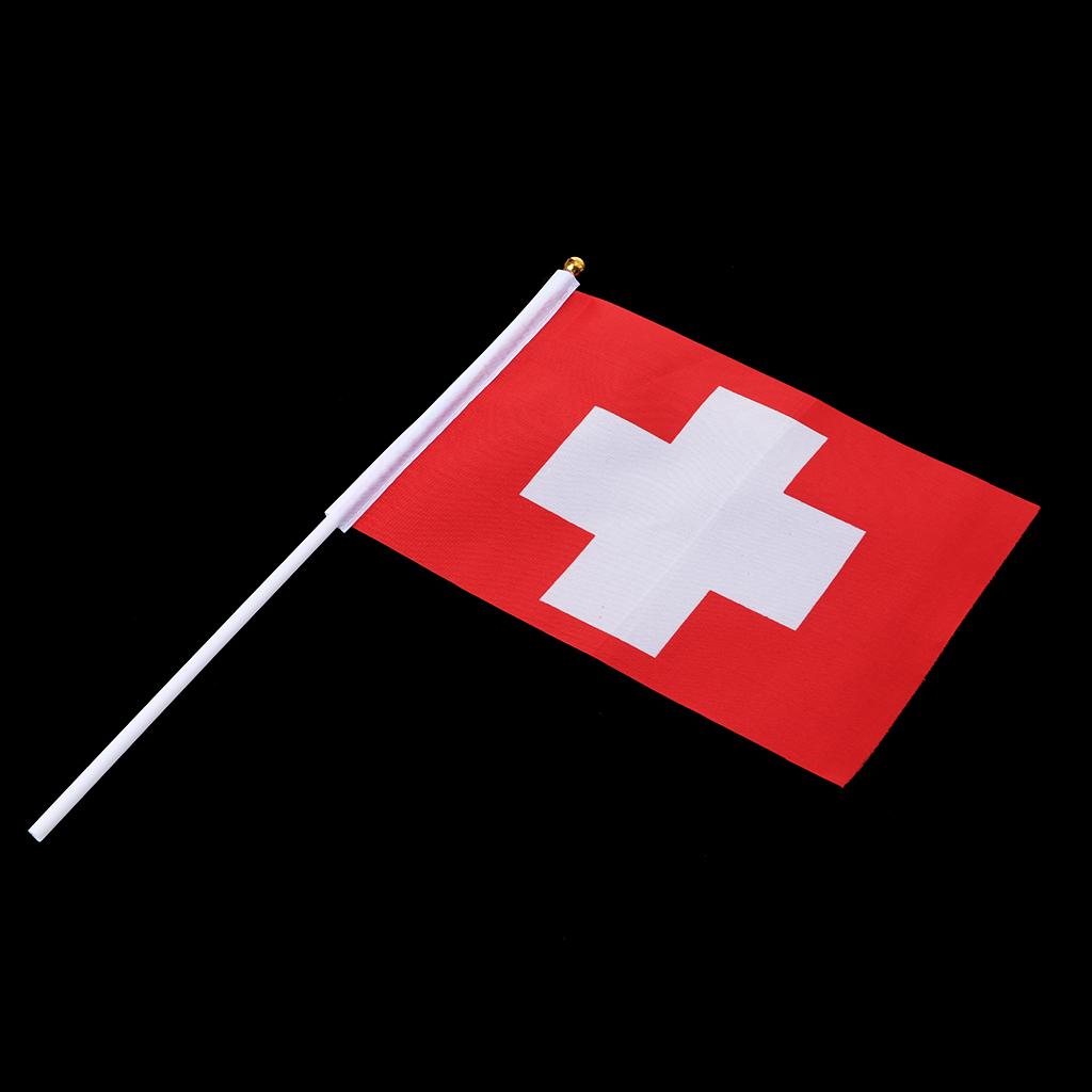 12PCS Flag Flags Banner Hand Waving Flag National Pride Flag Switzerland