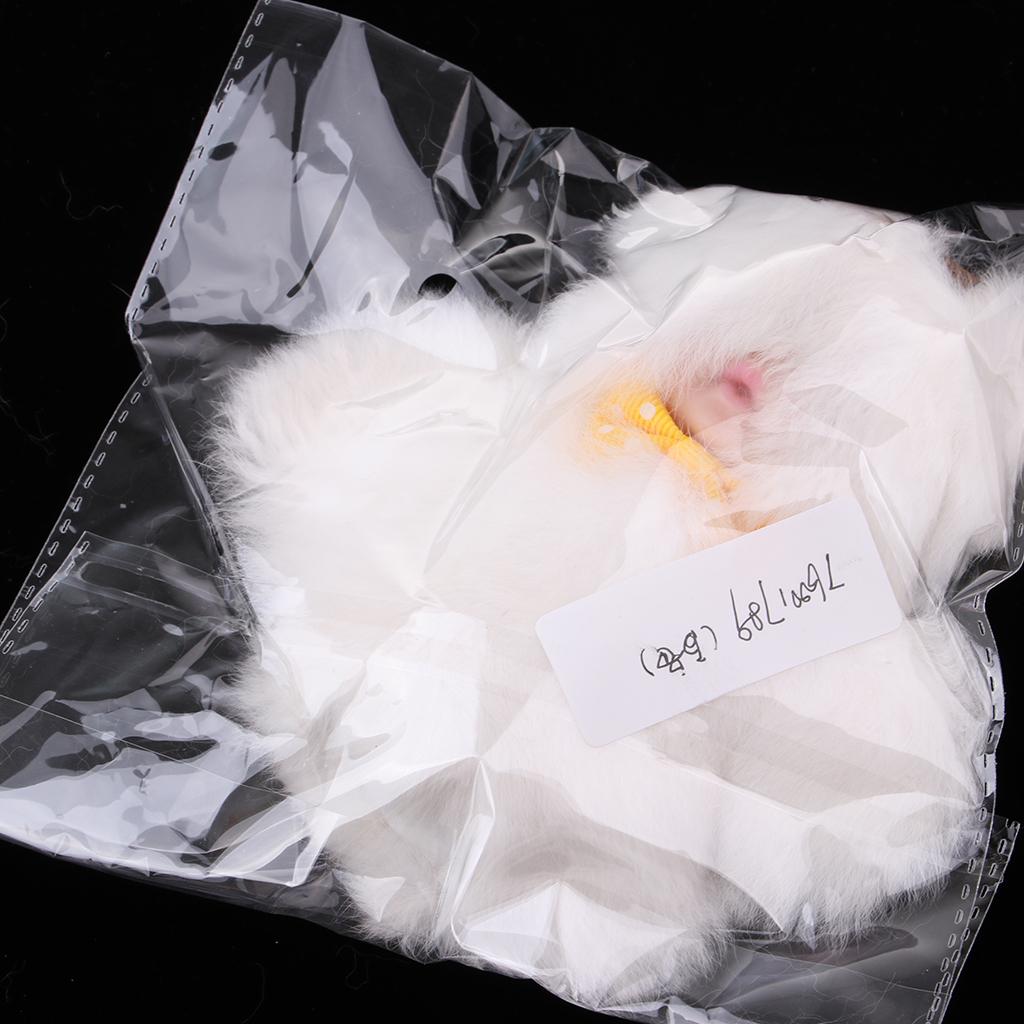 Faux Fur Mini Baby Doll Kids Toys Birthday Gift Bag Pendant Keychain White