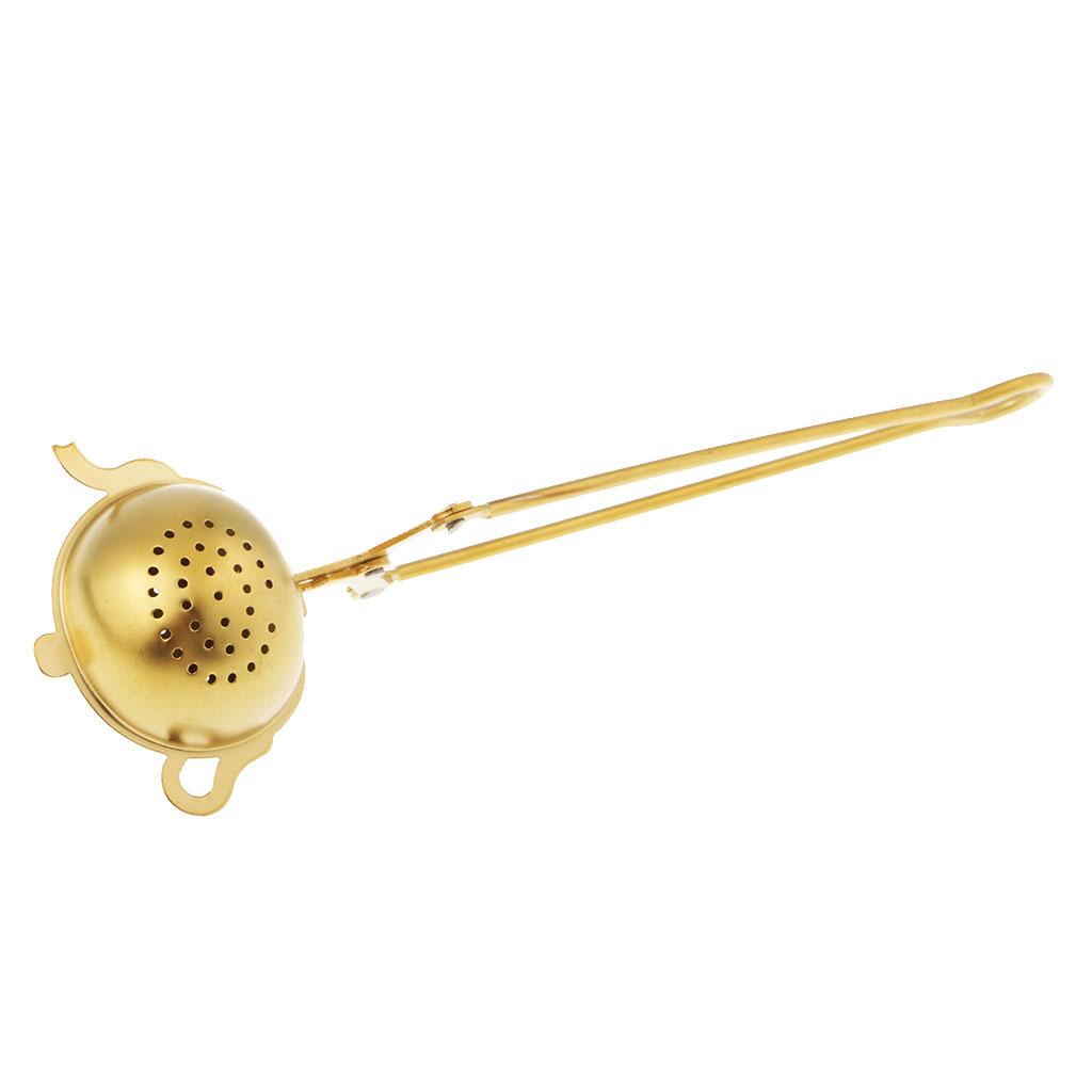 Creative Stainless Steel Tea Infuser Mesh Strainer Filter Kitchen Golden