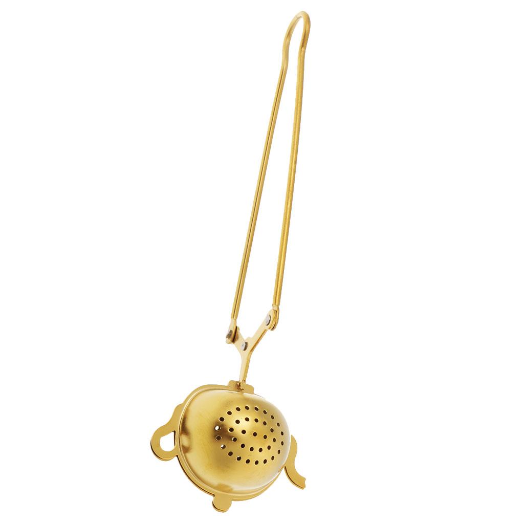 Creative Stainless Steel Tea Infuser Mesh Strainer Filter Kitchen Golden