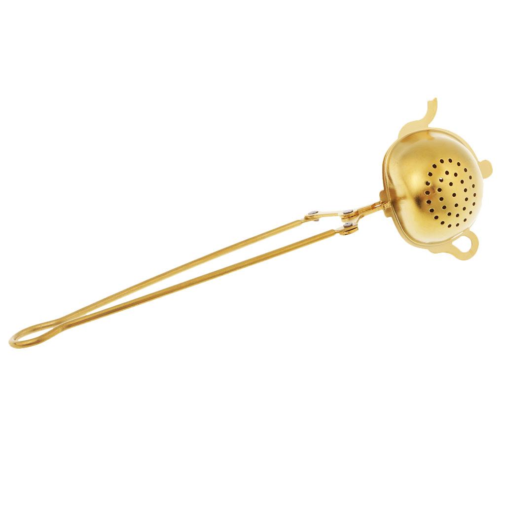 Creative Stainless Steel Tea Infuser Mesh Strainer Filter Kitchen Golden