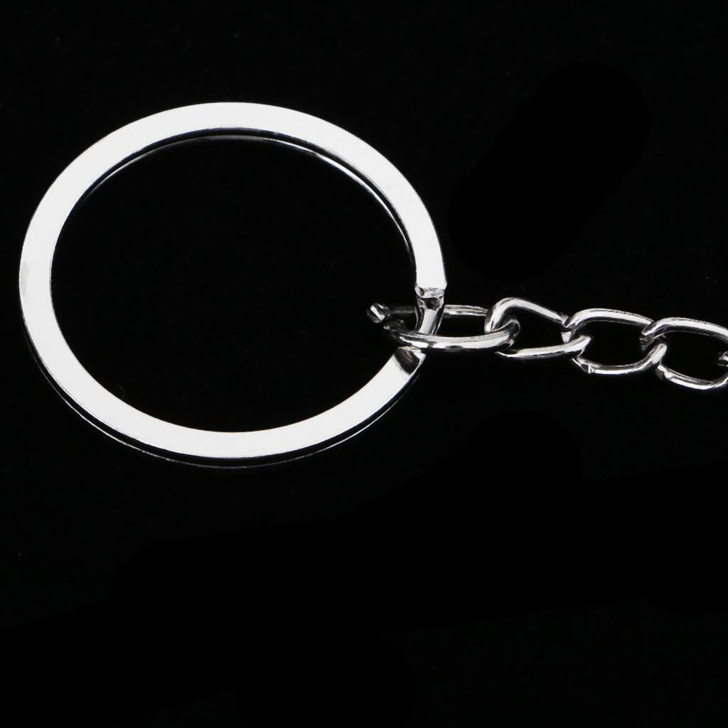 Natural Crystal Raw Gemstone Key Ring Key Chain Bag Pendant White