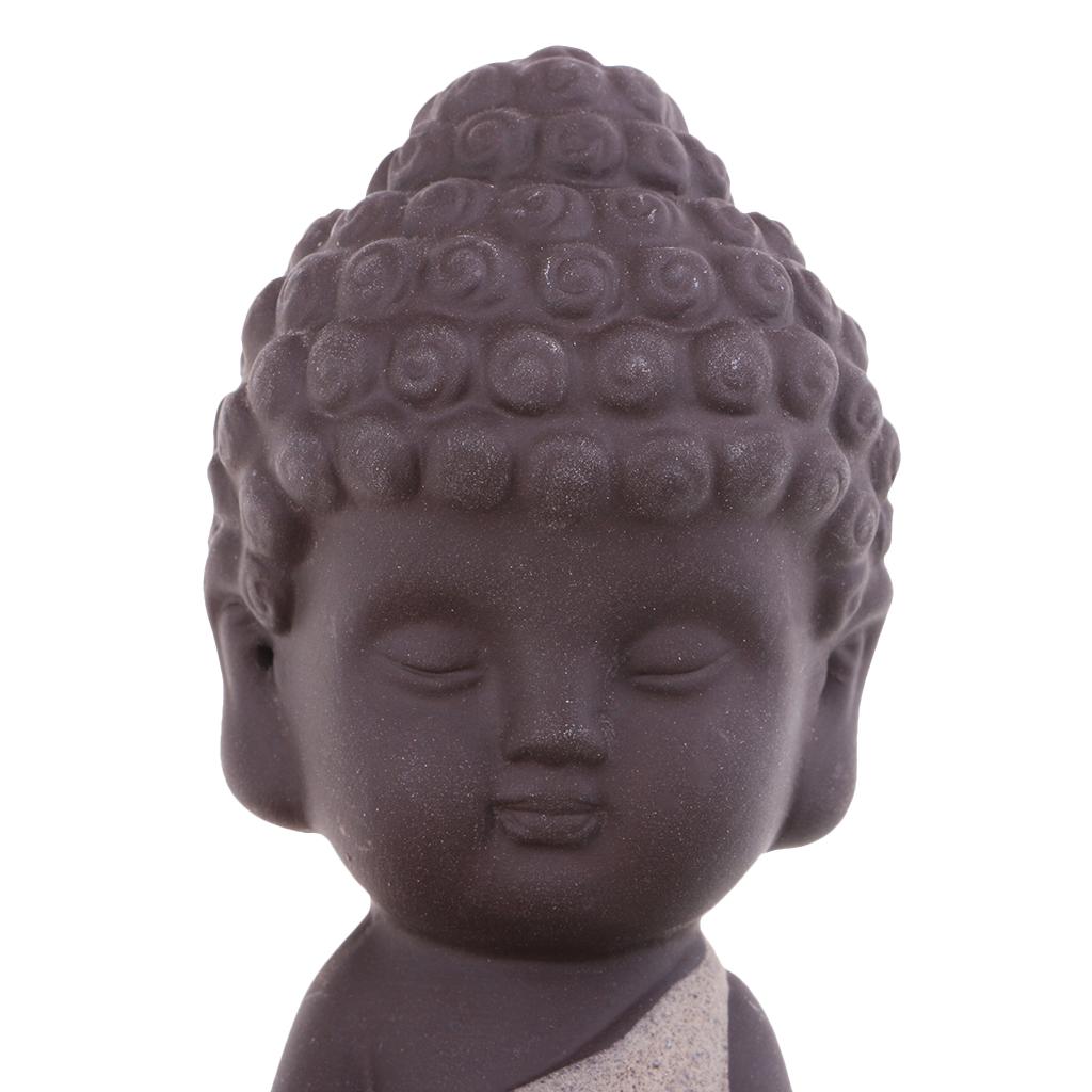 Ceramic Small Buddha Statue India Yoga Mandala Sculptures Ornaments Beige