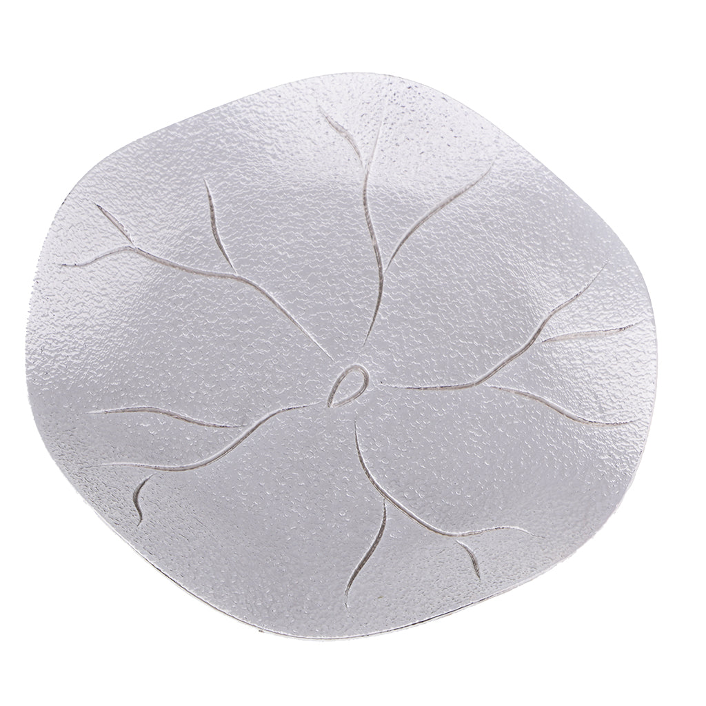 Circular Alloy Lotus leaf Pattern Coasters Tea Cup Accessories Silver White