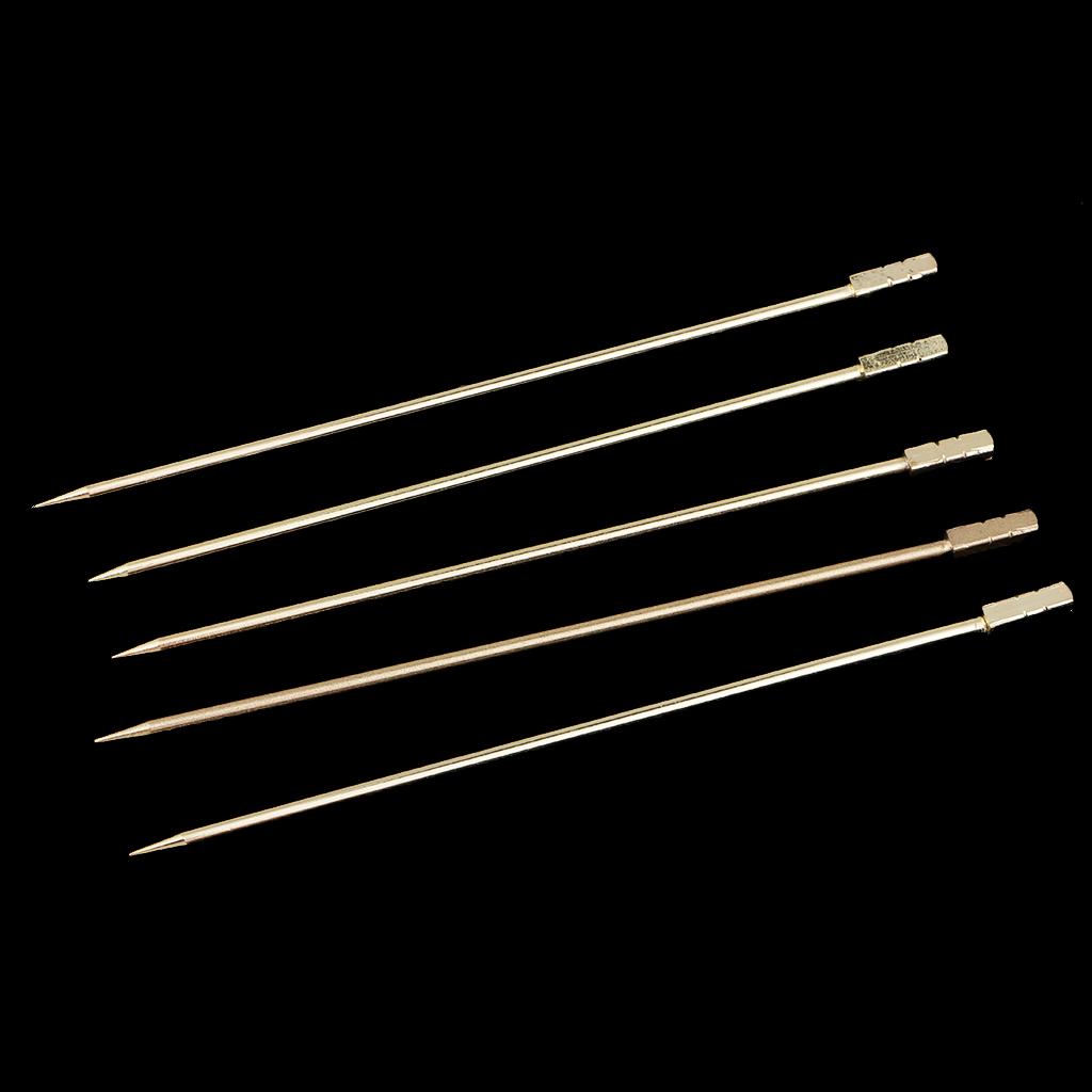 5Pcs/set Stainless steel Cocktail Picks Cocktail Fruit Sticks Bar Tools Square -Gold
