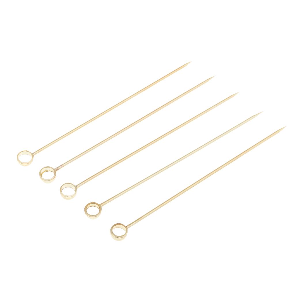 5Pcs/set Stainless steel Cocktail Picks Cocktail Fruit Sticks Bar Tools Circle -Gold