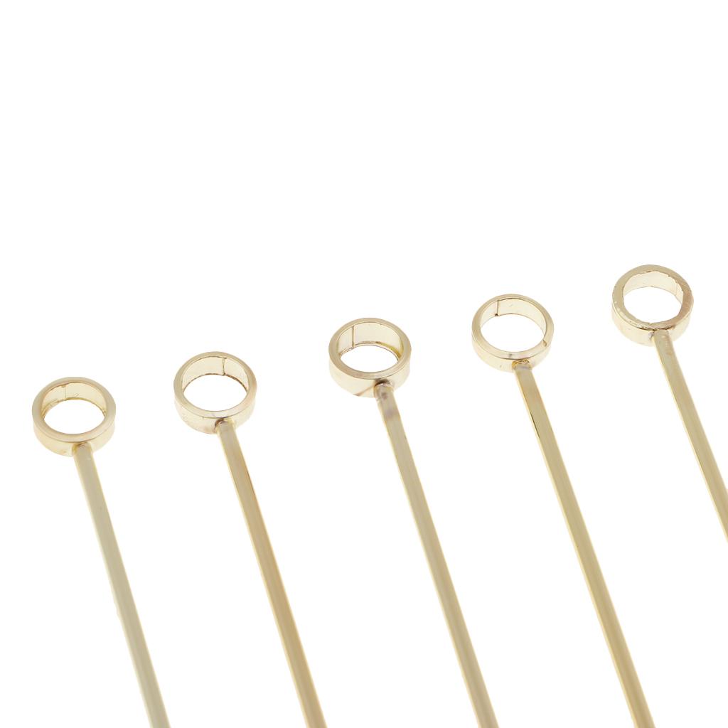 5Pcs/set Stainless steel Cocktail Picks Cocktail Fruit Sticks Bar Tools Circle -Gold
