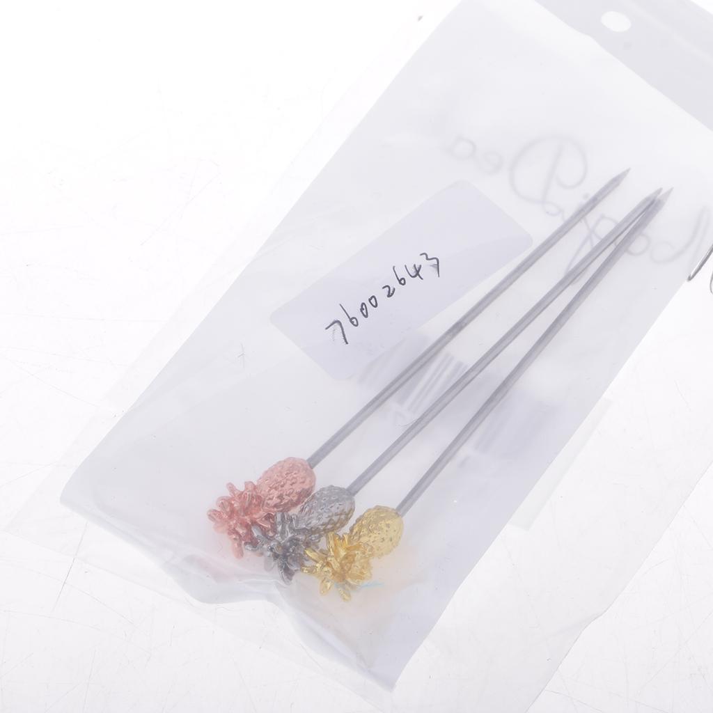 3pcs Stainless Steel Cocktail Sign Cocktail Pick Fruit Food Spears Bar Tools