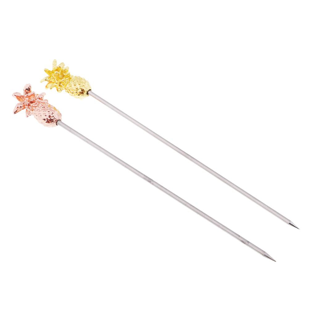3pcs Stainless Steel Cocktail Sign Cocktail Pick Fruit Food Spears Bar Tools