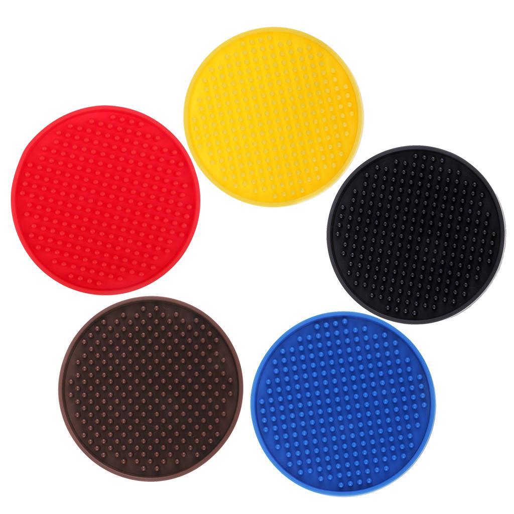 Round Drink Coasters Soft Silicone Cup Holder Mat Tableware Placemat Blue