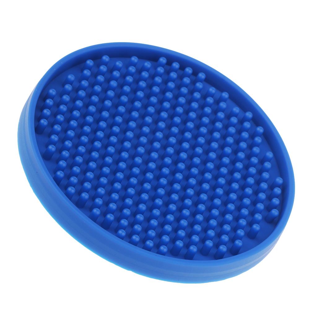 Round Drink Coasters Soft Silicone Cup Holder Mat Tableware Placemat Blue